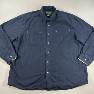 Eddie Bauer Shirt Blue Button Thick Shacket Flannel Lined Jacket Men's XXL
